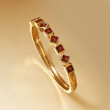 Geometric Square Inlaid Color Diamond Bracelet For Women