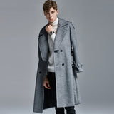 Stay Warm in Style with Our Above-Knee Herringbone Coat for Men