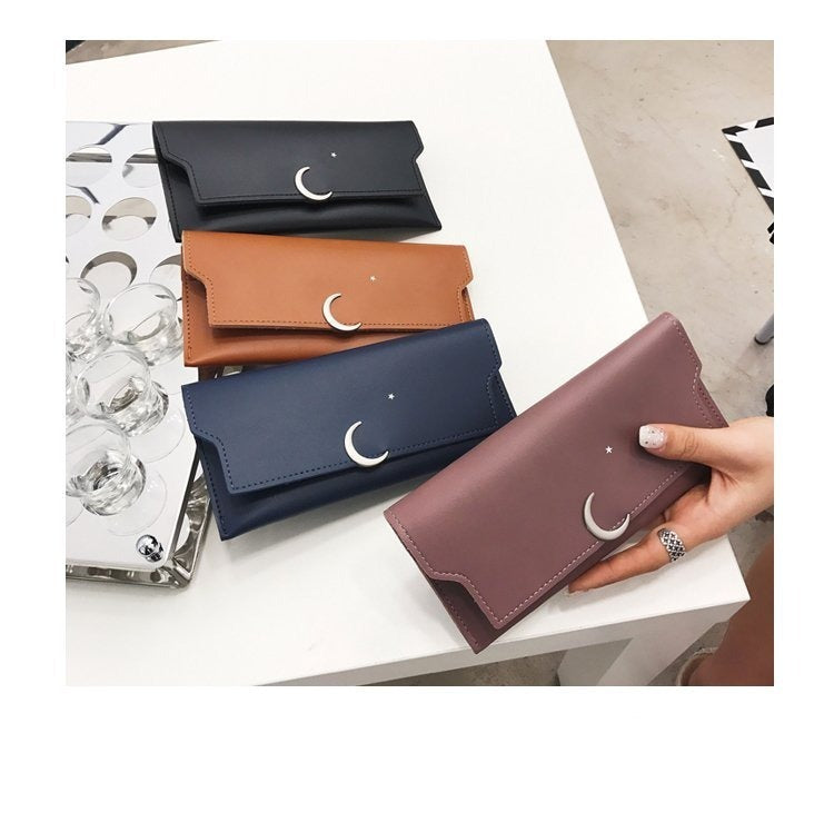 Star Moon Rivet Zipper Soft Coin Wallet