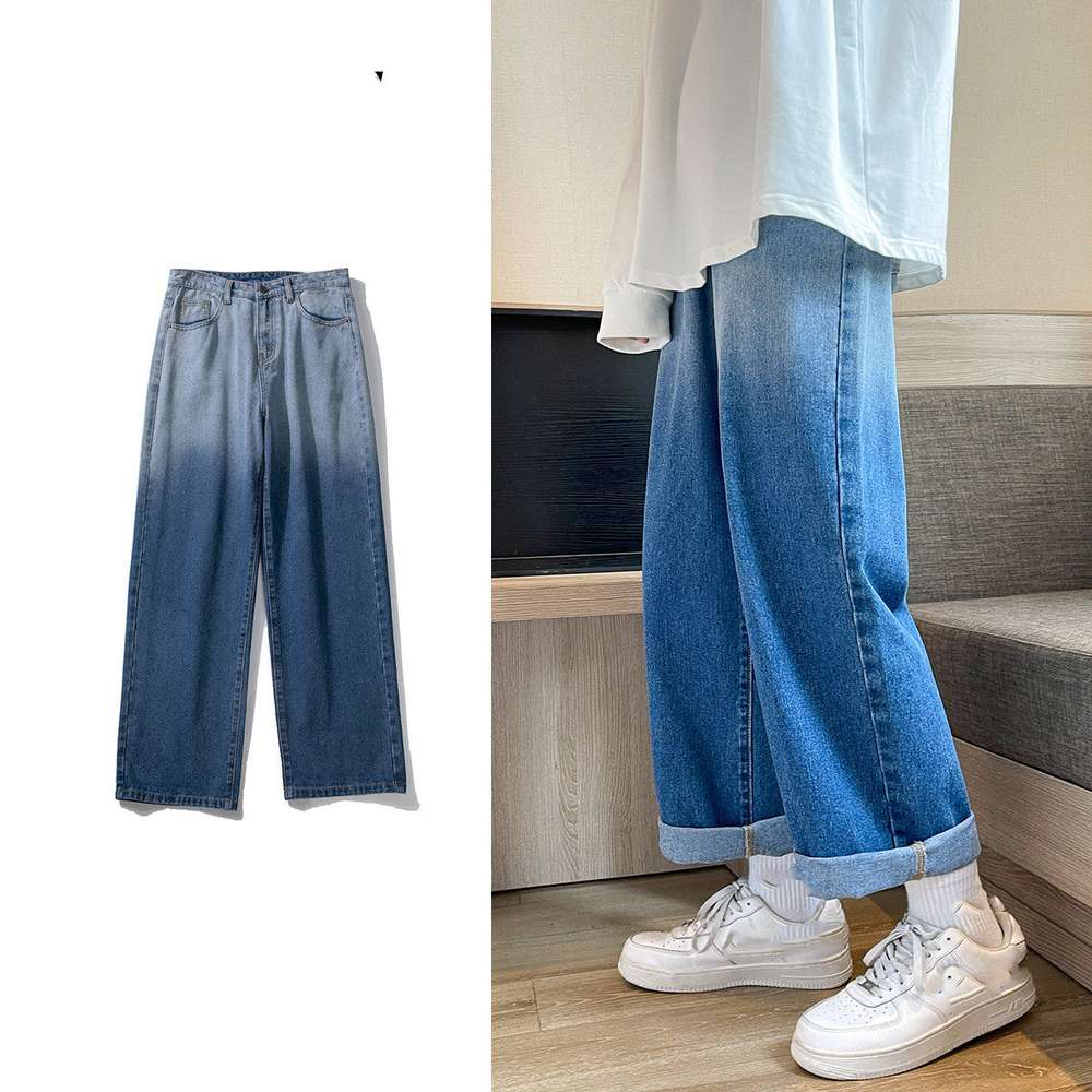 Men's Casual Straight Loose-fitting Jeans - Minihomy