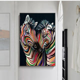 Modern Abstract Zebra Canvas Painting Wall Art Poster - Minihomy