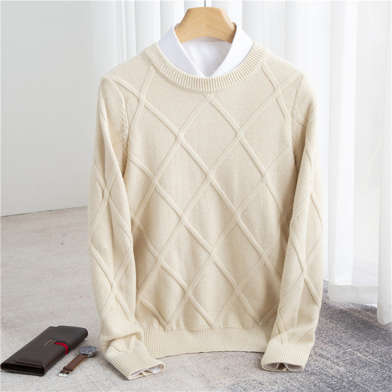 Woolen Sweater Men's Solid Color