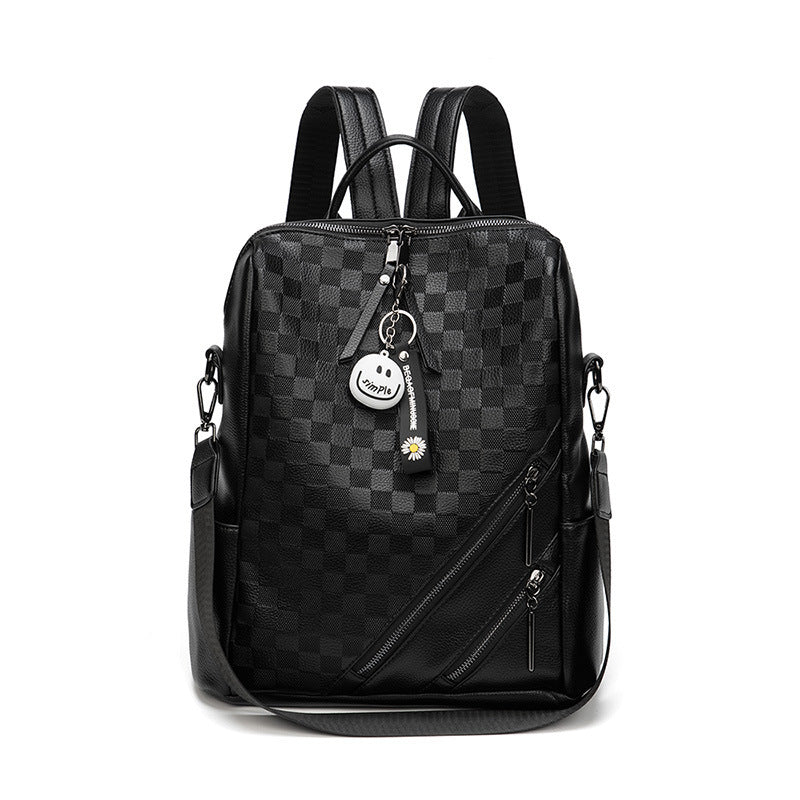 Checkerboard Backpack for Women: Casual Shoulder Bag, Travel & Shopping