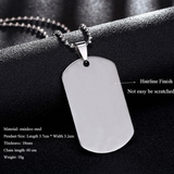 Stainless Steel Lightning Cross Army Tag Necklace For Men