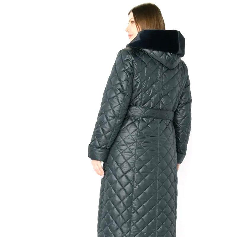 Parker Cotton-padded Jacket For Women Big Fur Collar Slim-fitting Cotton-padded Jacket