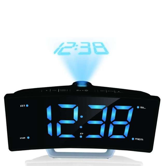 Curved Screen Projection Alarm Clock - Minihomy