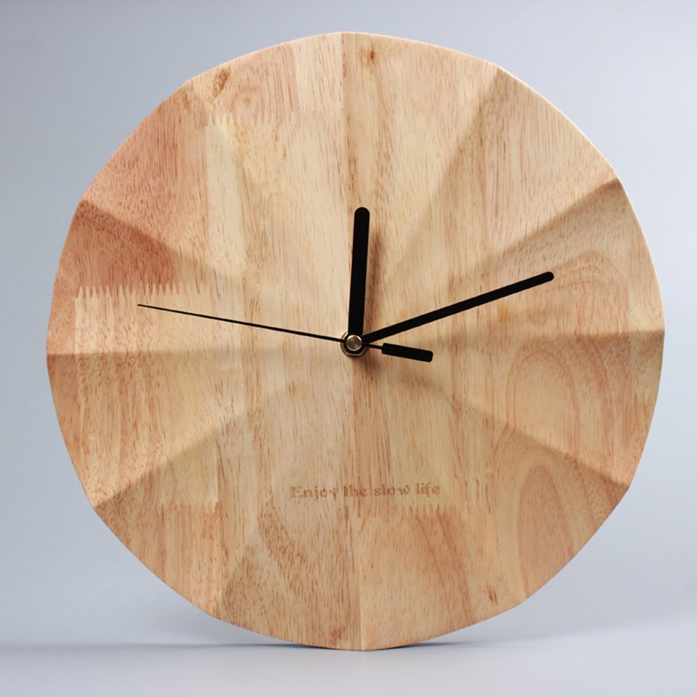 Wooden Wall Clock - Real Wood Art for Fashionable Simplicity