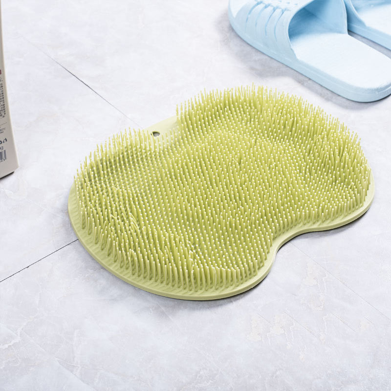 Silicone Back Massage Brush with Suction Cups - Body Scrubber, Foot Rub, Bath Mat, Bathroom Tool