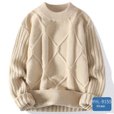 Soft Glutinous Men's Autumn And Winter Twisted Flower Round Neck Warm Sweater