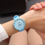 Cartoon Kids Quartz Watch Silicone Candy Color Student Watch Girls Clock Fashion Cat Watches Children Wristwatch Ladies Watch