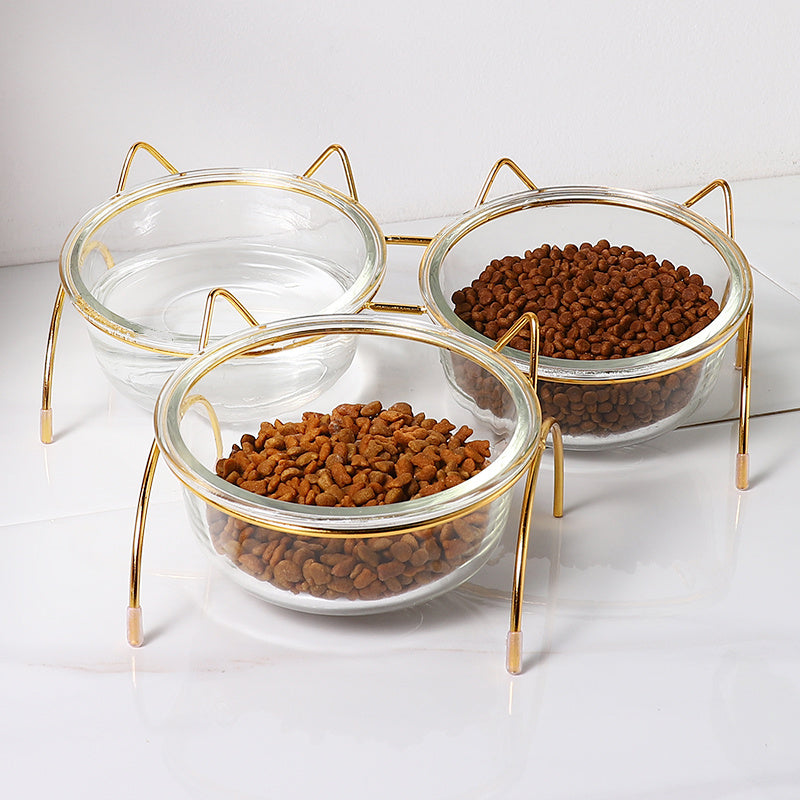 Glass Material Cat Glass Bowl Cat Bowl - Minihomy