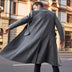 British men's long trench coat wool - Minihomy