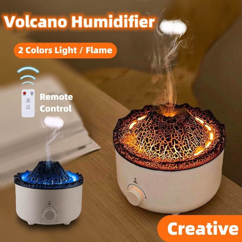 Mute Of New Small Simulated Flame Volcano Humidifier Flame Humidifier Volcano Diffuser Home Decorations - Minihomy