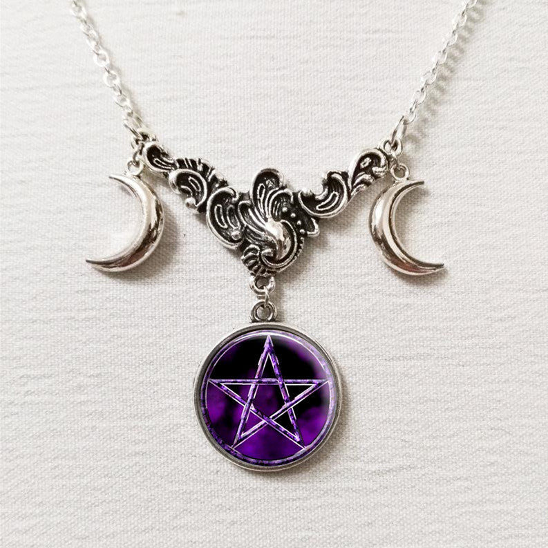 Triple Moon Silver Necklace