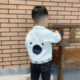 Cartoon bear boy denim jacket