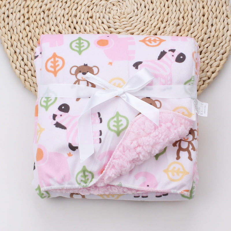 Cartoon printed baby blanket