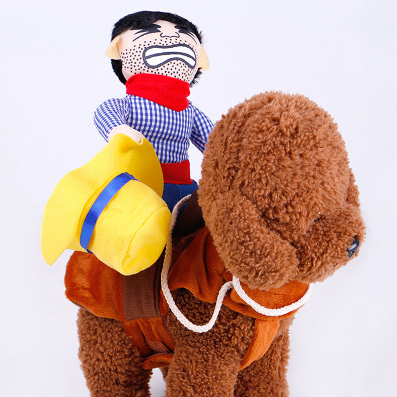 Cartoon Pet Cowboy Horseback Riding Costume Pet Supplies