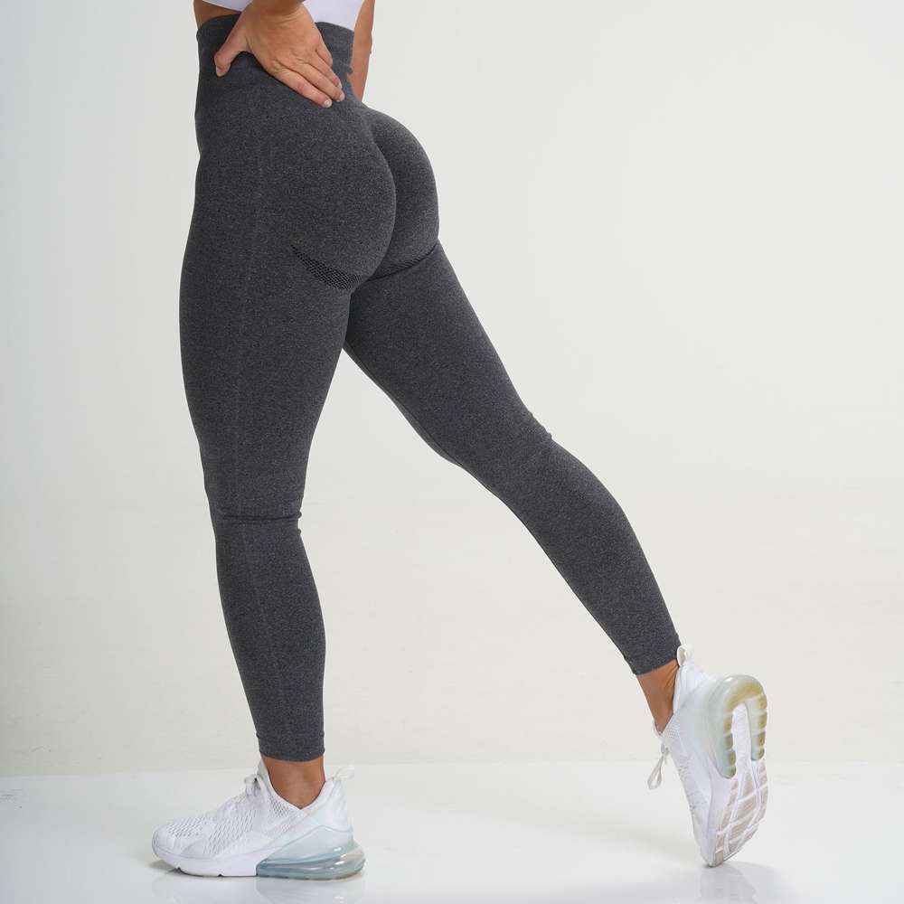 Knitted buttocks moisture wicking yoga pants - Minihomy