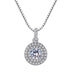 Crystal Round Pendant Necklace Charm Silver Color Chain Necklaces For Women - Minihomy