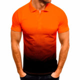 Slim-fit Gradient Print Short-sleeved Lapel Shirt Men's POLO Shirt