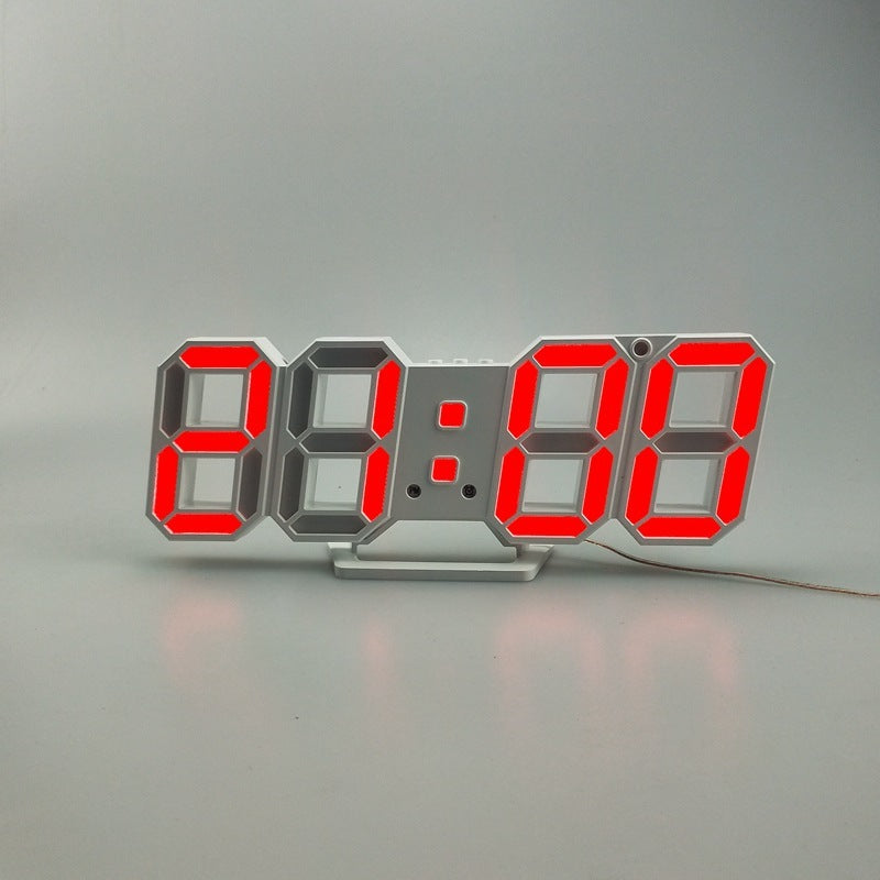 Korean Version Of Electronic Wall Clock Wall Three-dimensional Wall Clock Bedside Alarm Clock - Minihomy