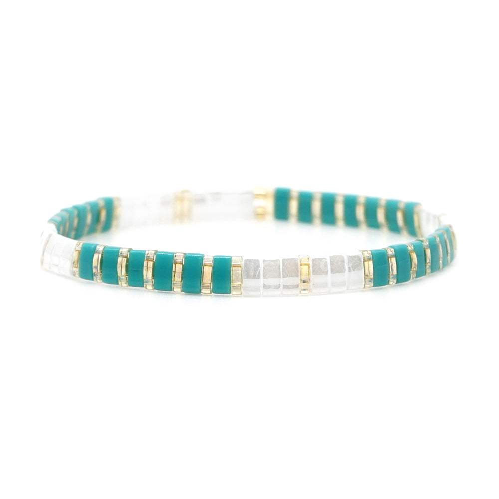 Stretch Bracelets Women Accessories: Handwoven Miyuki Tila Beads