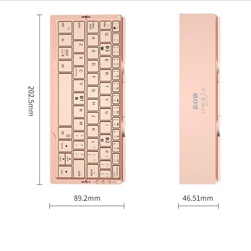 Portable Mini Folding Bluetooth Keyboard with Stand - Wireless Keypad for Phone and Tablet - Minihomy