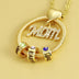 Mothers Day Gift custom Name Necklaces 12 Color Birthday Stone Necklace with Carved - Minihomy