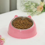 Double Bowl Stainless Steel Dog Bowl - Non-Tip, Cartoon Design, Water & Food Feeder for Cats & Dogs