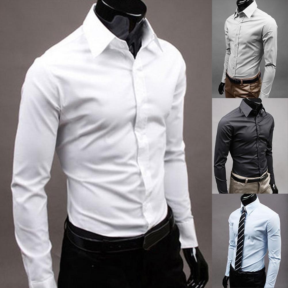 Business Shirt Candy Color Men's Casual Long-Sleeved Shirt