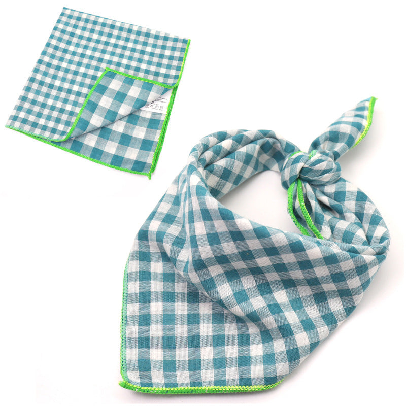 Pup Up the Style: Plaid Double Sided Cotton Pet Scarf!