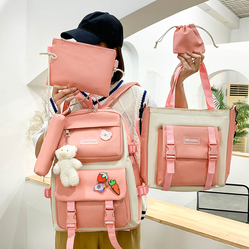 Canvas Backpack Women Korean Harajuku