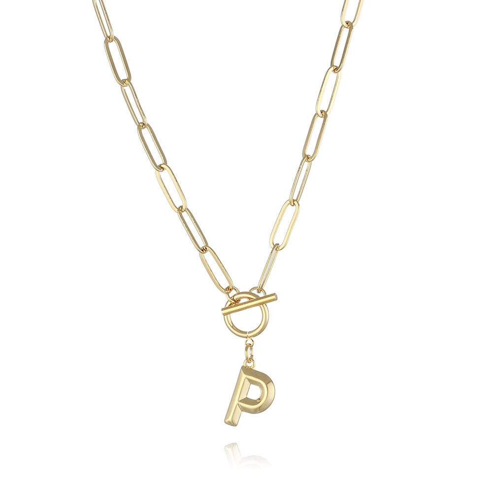 Letter Necklace Real Gold Plated Trend Hip Hop Necklace - Minihomy