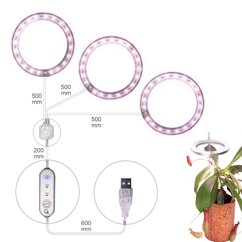 LED Grow Light Full Spectrum Angel Ring Phyto Grow Lamp USB Phytolamp - Minihomy