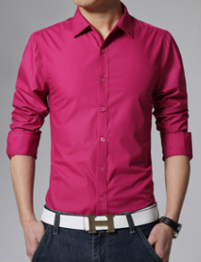 Business Shirt Candy Color Men's Casual Long-Sleeved Shirt