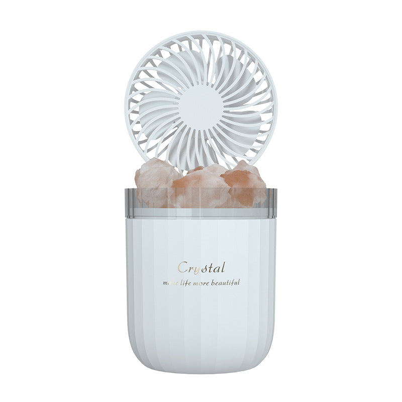 Portable Crystal Aromatherapy Humidifier - USB Wireless Aroma Essential Oil Diffuser with Adjustable Fan and Warm Light - Minihomy