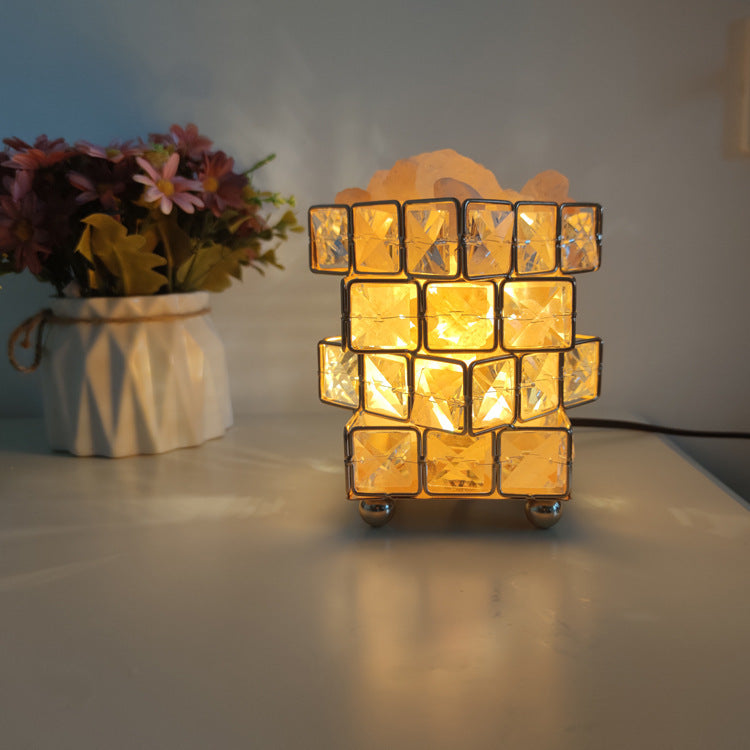 Cute Mini Crystal Table Lamp - Modern LED Nightlight for Bedroom & Desk Decor