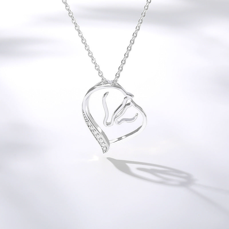 Classic Love Heart Pendant Women's Heart Necklace