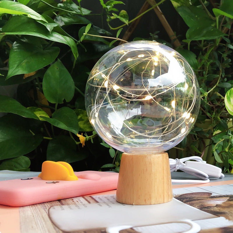 LED Crystal Ball Light - USB String Table Lamp for Party, Wedding, and Christmas Decor