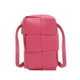 Weave Design Solid Pu Leather Crossbody Bags For Women