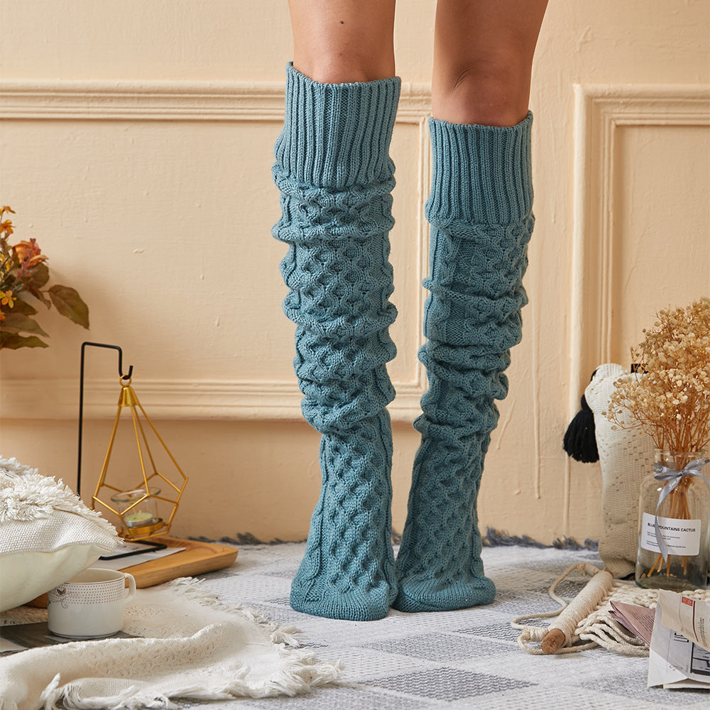 Long Tube Woolen Yarn Socks - Minihomy