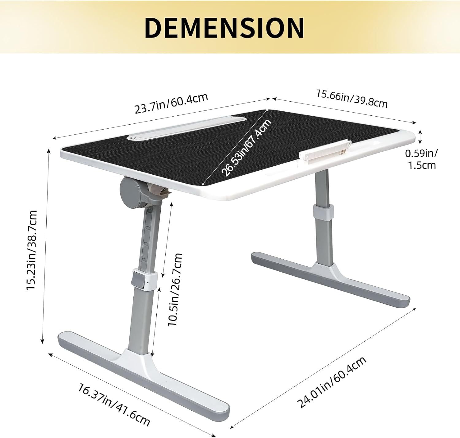 Lap Desk For Laptop Portable Bed Table Desk Laptop Desk With LED Light And Drawer - Minihomy