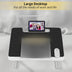 Lap Desk For Laptop Portable Bed Table Desk Laptop Desk With LED Light And Drawer - Minihomy