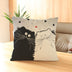 Cat Pillow Cartoon Images Linen Cotton Blend Cushion Cover Pillowcases - Minihomy