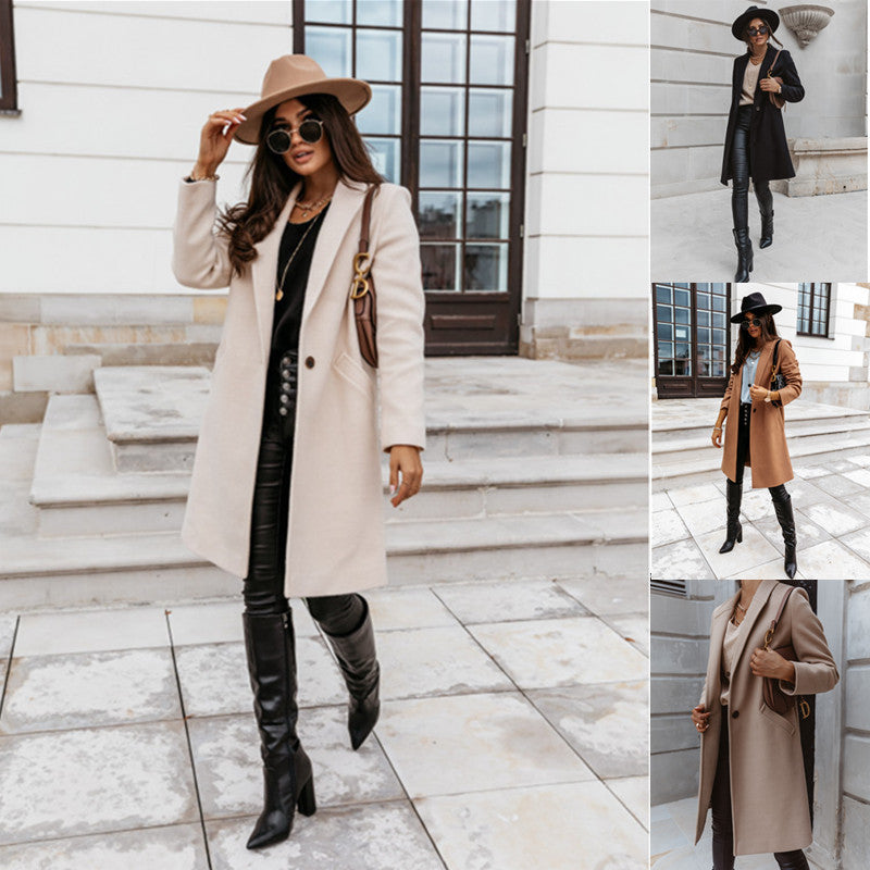 Winter wool slim coat