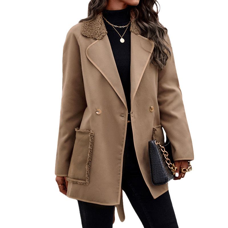 Women's Reversible Brown Wool Coat