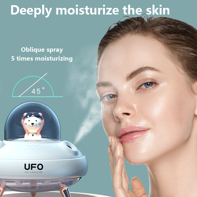 Dual Nozzles Wireless Air Humidifier - UFO Cartoon Bear Water Diffuser - Minihomy