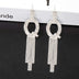 925 Silver Needle Ornaments Rhinestone Letter B Earrings Banquet Tassel Ear - Minihomy