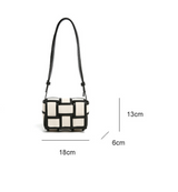 Black And White Contrasting Canvas Bag - Minihomy