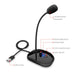 Gooseneck Computer Microphone USB Sound Card Monitor - Minihomy